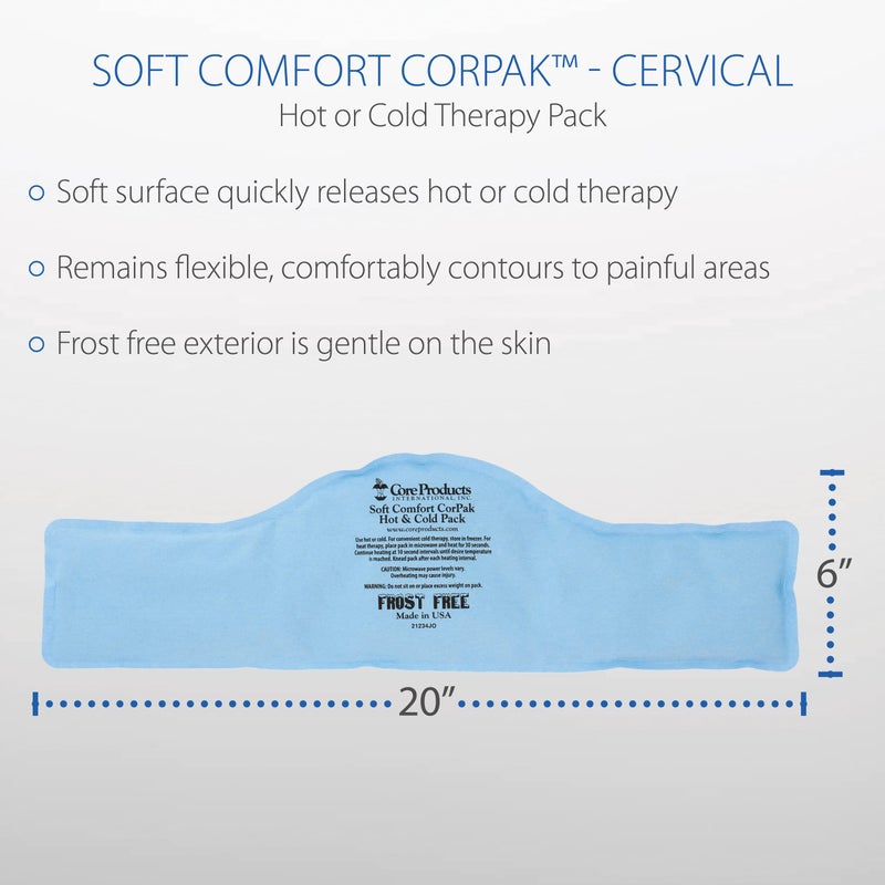 Core Products Soft Comfort CorPak â€“ Reusable Hot & Cold Therapy Pack, Ice Pack for Injuries, No-Frost Compress for Muscle, Back & Joint Pain Relief â€“ 6" x 20", Made in USA - Image 3